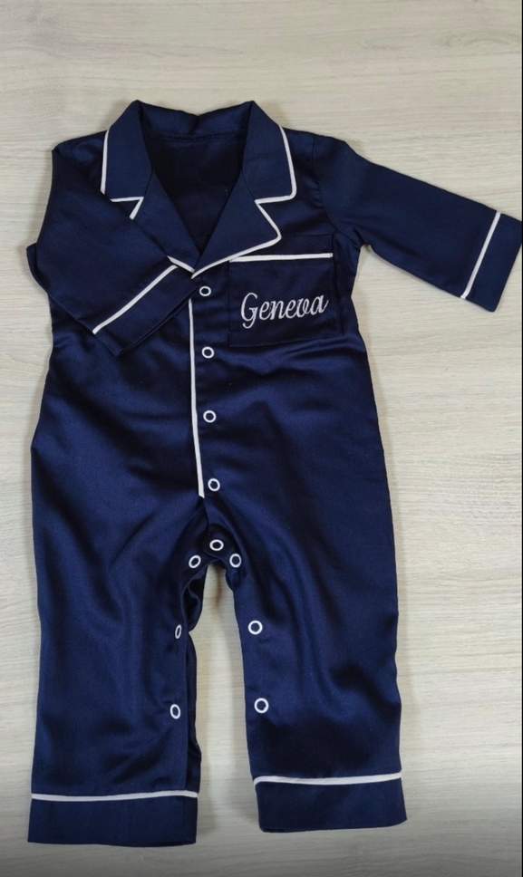 Custom Navy Blue Kids Pajamas – Personalized Cotton PJs - Image 6
