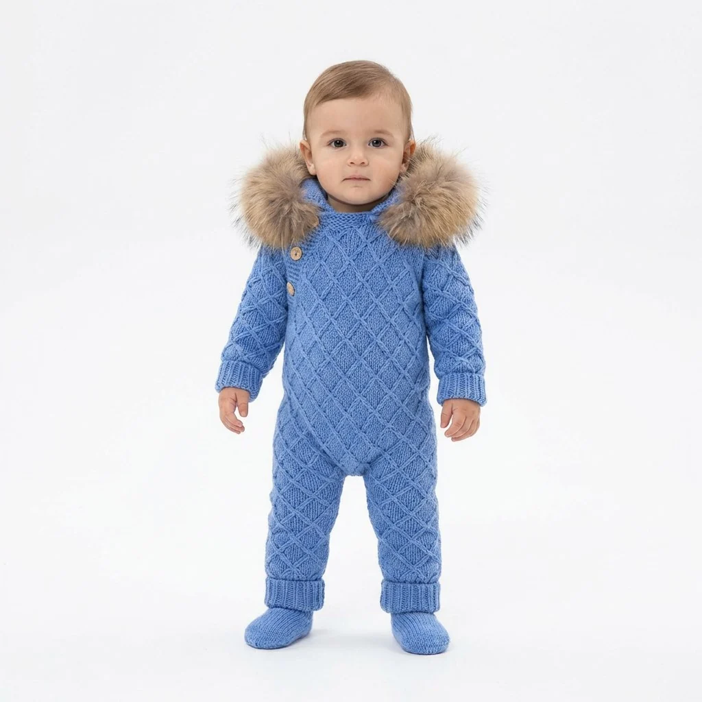 Handmade Baby Knit Pom Pom Hat & Scarf Winter Set