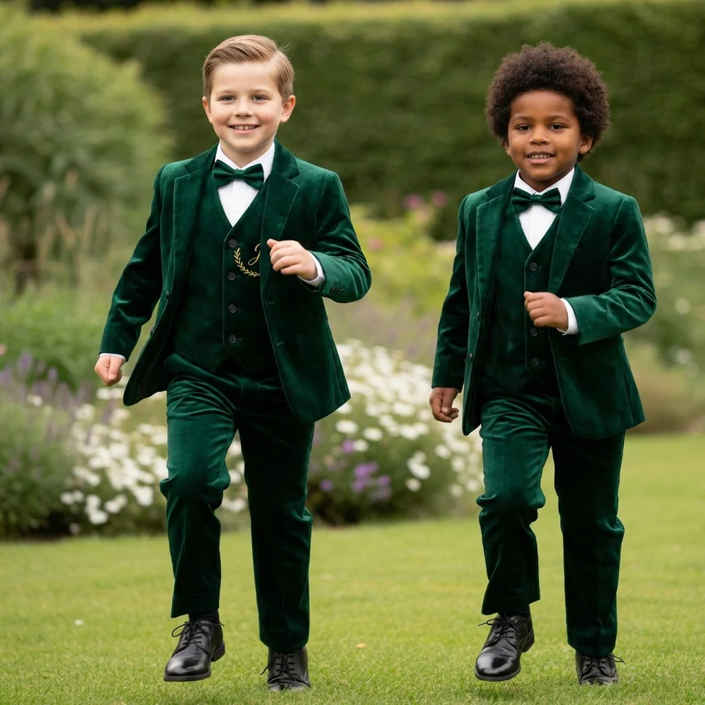 Personalized Emerald Green Suit for Baby Boy | Formal Baby Boy Suit Set - Image 3