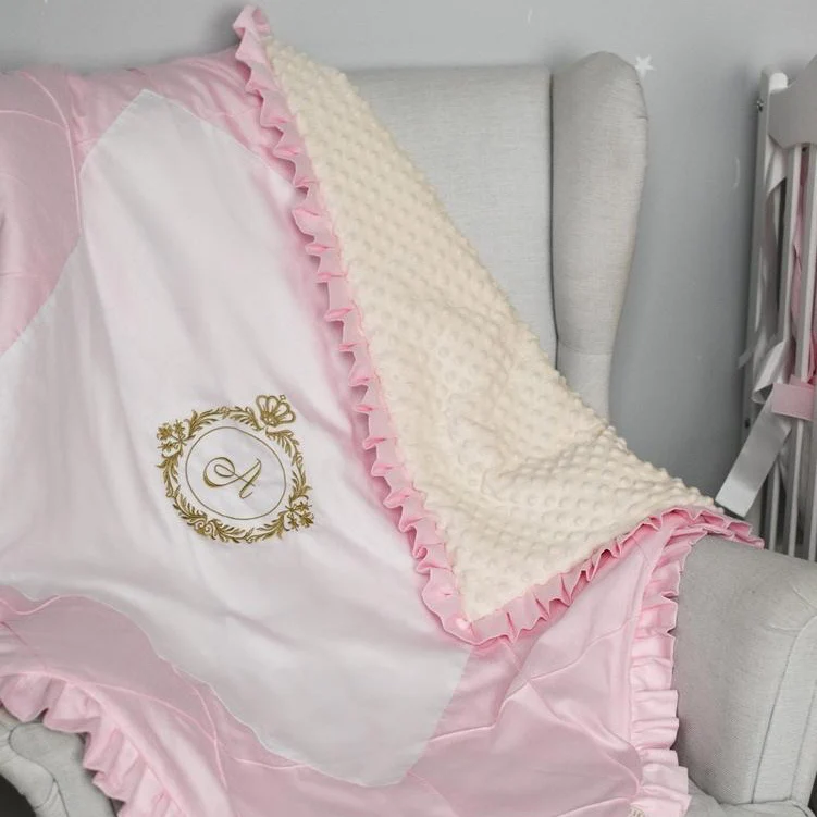 Personalized Ivory Crib Bedding Set for Baby Girl - Image 8