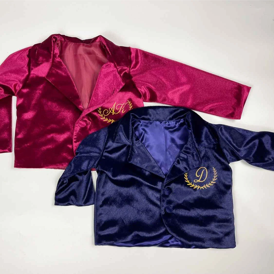 Personalized Velvet Party Blazer | Gold Monogram Embroidery | Luxury Baby Boys Formal Jacket - Image 3