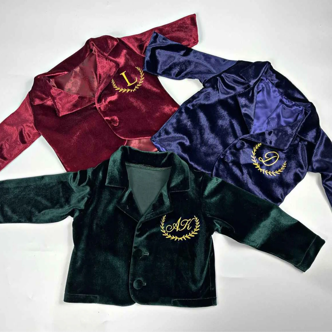 Personalized Velvet Party Blazer | Gold Monogram Embroidery | Luxury Baby Boys Formal Jacket - Image 4