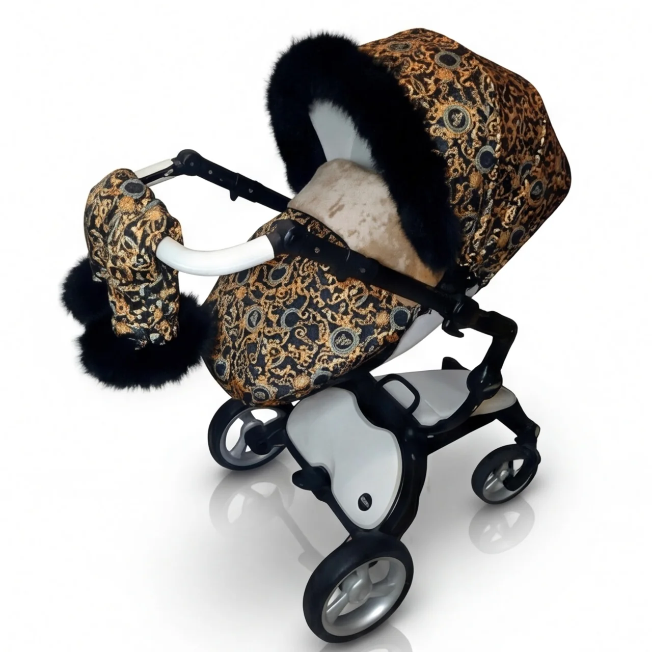 Baroque Black & Gold Stroller Cover Set – Custom Made